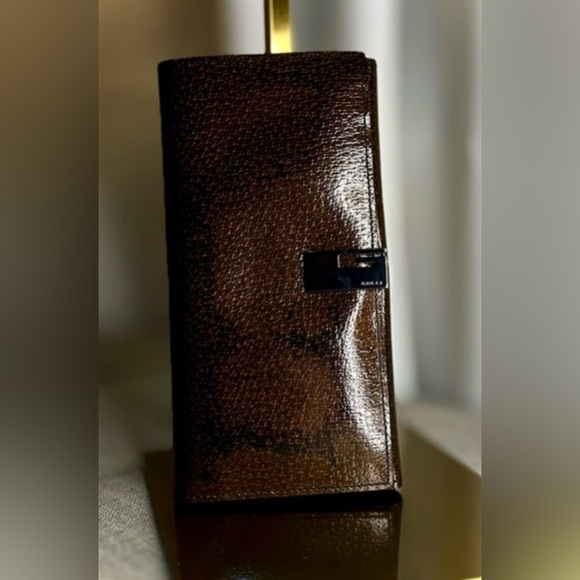 Gucci Vintage Patent Leather Long Bifold Wallet - Picture 1 of 9